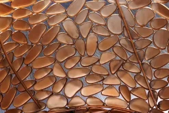Runder Couchtisch STONE MOSAIC 75cm kupfer Metall Mosaik handmade