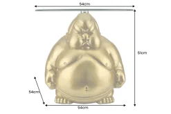 Runder Couchtisch SUMO 55cm gold Skulptur handmade