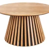 Runder Couchtisch VALHALLA WOOD 70cm natur Eichenholz Säulenfuß