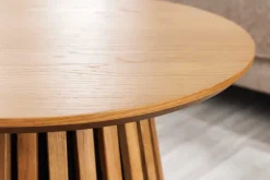 Runder Couchtisch VALHALLA WOOD 70cm natur Eichenholz Säulenfuß