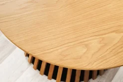 Runder Couchtisch VALHALLA WOOD 70cm natur Eichenholz Säulenfuß