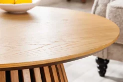 Runder Couchtisch VALHALLA WOOD 70cm natur Eichenholz Säulenfuß