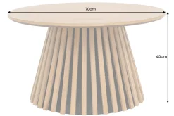 Runder Couchtisch VALHALLA WOOD 70cm natur Eichenholz Säulenfuß