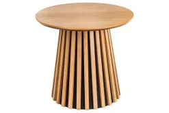 Runder Couchtisch VALHALLA WOOD 50cm natur Eichenholz Säulenfuß