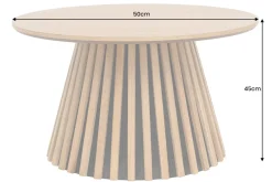 Runder Couchtisch VALHALLA WOOD 50cm natur Eichenholz Säulenfuß