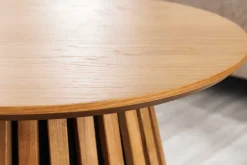 Runder Couchtisch VALHALLA WOOD 50cm natur Eichenholz Säulenfuß