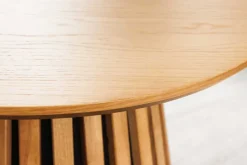 Runder Couchtisch VALHALLA WOOD 50cm natur Eichenholz Säulenfuß