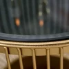 Runder Couchtisch VARIATION 80cm gold Metallgestell Schwarzglas Handarbeit