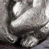 Runder Couchtisch WILDLIFE KONG 60cm silber Metall Glas Affenfigur Gorilla Skulptur handmade