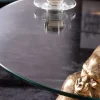 Runder Couchtisch WILDLIFE KONG 60cm gold Metall Glas Affenfigur Gorilla Skulptur handmade