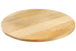 Runder Drehteller MAKASSAR 50cm natur Mangoholz massiv handmade