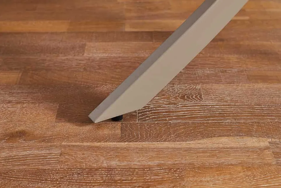 Runder Esstisch ALPINE 120cm natur Travertin Keramik champagner greige Metall