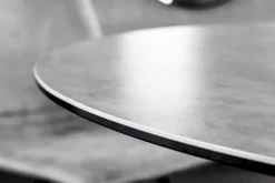 Runder Esstisch ALPINE 120cm anthrazit Keramik schwarzes Metallgestell