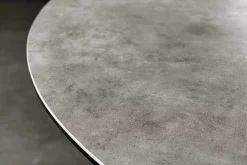Runder Esstisch ALPINE 120cm anthrazit Keramik schwarzes Metallgestell