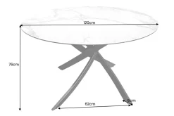 Runder Esstisch ALPINE 120cm anthrazit Keramik schwarzes Metallgestell