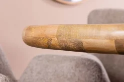 Runder Esstisch ART DECO 140cm natur Mangoholz massiv mit Säulenfüßen