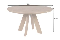 Runder Esstisch ART WOOD 120cm braun massiv Mangoholz
