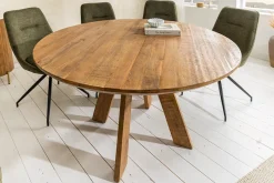 Runder Esstisch ART WOOD 140cm braun massiv Mangoholz