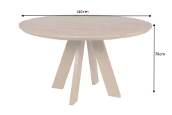 Runder Esstisch ART WOOD 140cm braun massiv Mangoholz