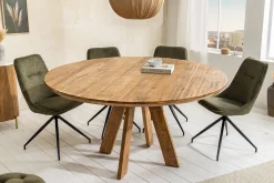 Runder Esstisch ART WOOD 140cm braun massiv Mangoholz