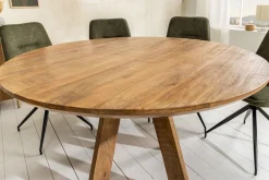 Runder Esstisch ART WOOD 140cm braun massiv Mangoholz