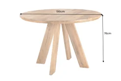 Runder Esstisch ART WOOD 100cm braun massiv Mangoholz