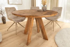 Runder Esstisch ART WOOD 100cm braun massiv Mangoholz