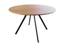 Runder Esstisch ATELIER 120cm natur Eiche schwarz Metall