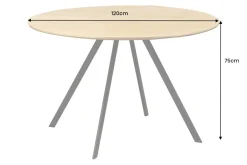 Runder Esstisch ATELIER 120cm natur Eiche schwarz Metall