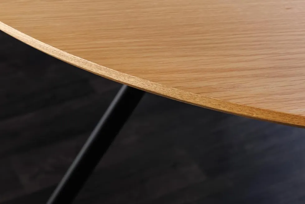 Runder Esstisch ATELIER 120cm natur Eiche schwarz Metall