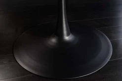 Runder Esstisch ATELIER 120cm braun Walnuss schwarzer Metall Säulenfuß