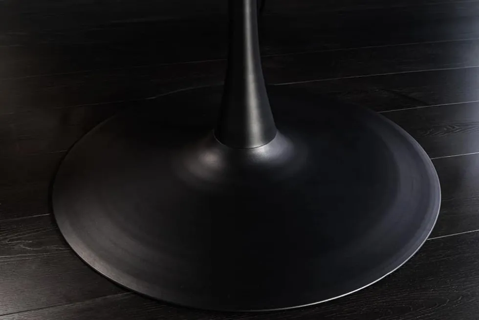 Runder Esstisch ATELIER 120cm natur Eiche schwarz Metall Säulenfuß