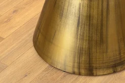 Runder Esstisch ELEGANCIA 100cm messing weiß Marmor Eisen mit Säulenfuß