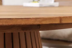 Runder Esstisch EMPIRE TEAK 120cm braun Teakholz Indoor Outdoor wetterfest