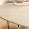 Runder Esstisch EN VOGUE 120cm matt grau Beton-Design mit Säulenfuß