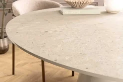 Runder Esstisch EN VOGUE 120cm matt grau Beton-Design mit Säulenfuß