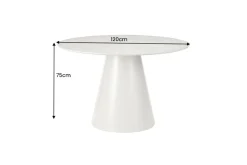 Runder Esstisch EN VOGUE 120cm matt grau Beton-Design mit Säulenfuß