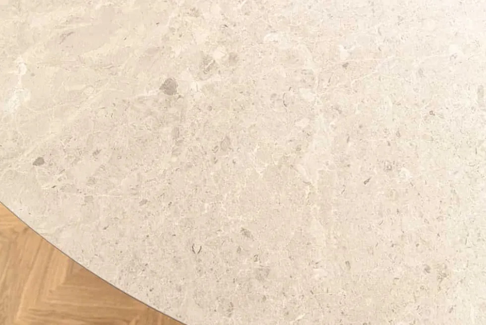Runder Esstisch EN VOGUE 120cm matt grau Beton-Design mit Säulenfuß