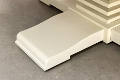 Runder Esstisch HAMPTONS 120cm hellbraun creme recycelte Pinie Massivholz