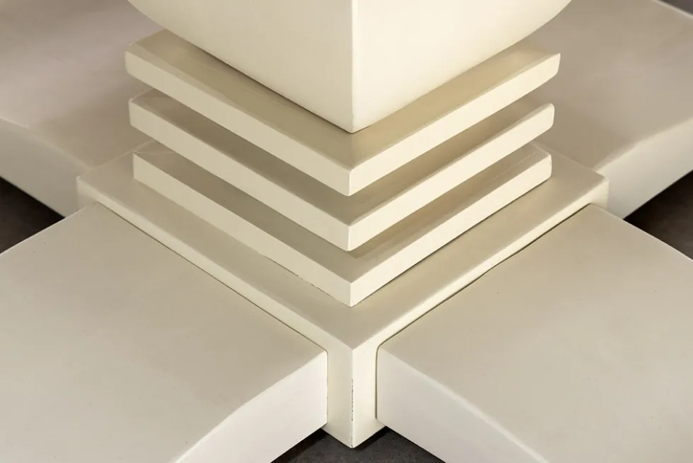 Runder Esstisch HAMPTONS 120cm hellbraun creme recycelte Pinie Massivholz