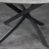 Runder Esstisch HELIX 120cm grau Beton-Design schwarze Metallbeine Sterngestell