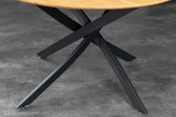 Runder Esstisch HELIX 120cm natur Wildeiche schwarze Metallbeine Sterngestell