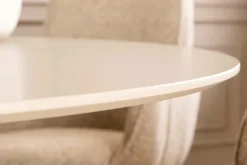 Runder Esstisch ORGANIKO 120cm cement greige mit skulpturalem Säulengestell