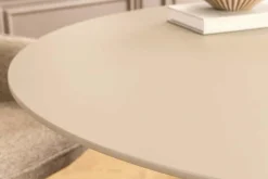 Runder Esstisch ORGANIKO 120cm cement greige mit skulpturalem Säulengestell