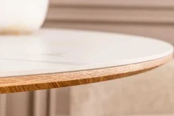 Runder Esstisch ORGANIKO 120cm weiß natur Eichenholz Keramik Marmor