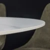 Runder Esstisch UNIQUE 120cm weiß Keramik mit Säulenfuß