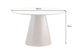 Runder Esstisch UNIQUE 120cm weiß braun Walnussholz Keramik Marmor Säulenfuß