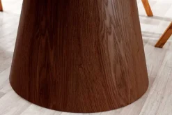 Runder Esstisch UNIQUE 120cm weiß braun Walnussholz Keramik Marmor Säulenfuß