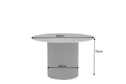 Runder Esstisch UNIQUE 120cm schwarz Keramik mit Säulenfuß