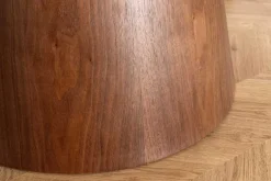 Runder Esstisch UNIQUE 120cm weiß grau braun Pandora Keramik Walnuss Säulenfuß